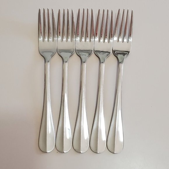 Pfaltzgraff Courtland Salad Fork set of 5 stainless 6 3/4" - Picture 3 of 7